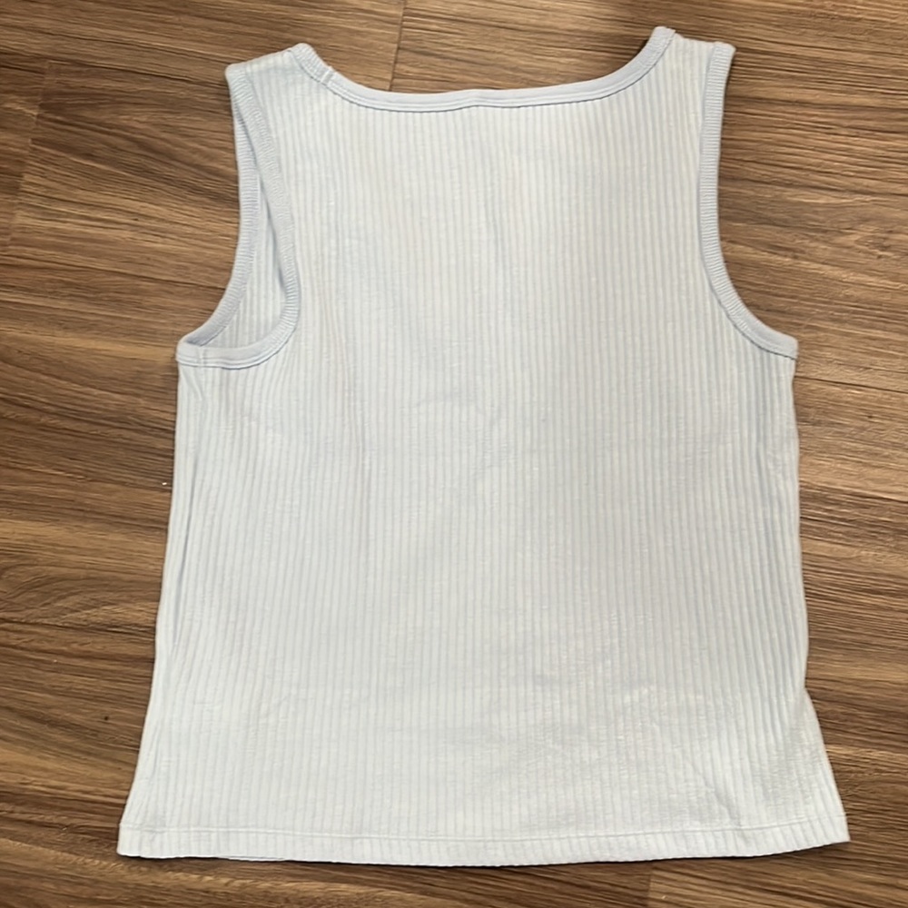 Old Navy Light Blue Rib-Knit V-Neck Tank Top - Picture 5 of 5